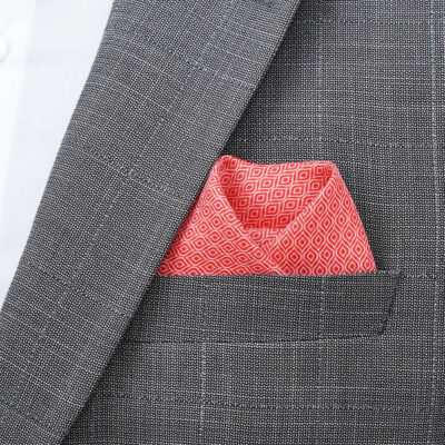 Peach 100% Silk Pocket Square