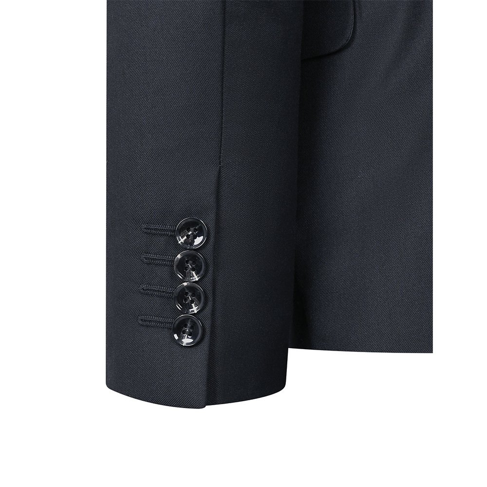Black Plain Classic Fit Suit - Image 4