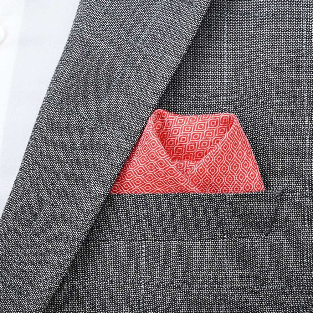 Peach 100% Silk Pocket Square