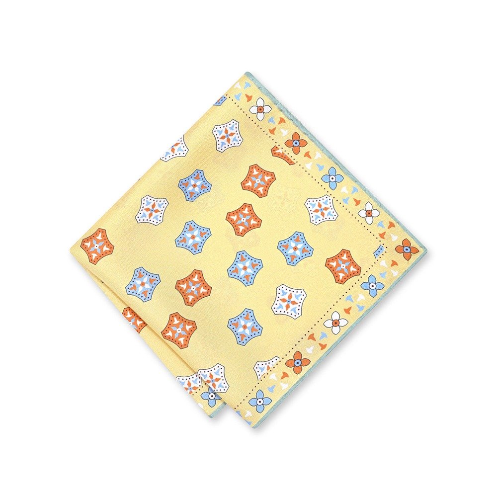 Mustard 100% Silk Pocket Square - Image 2